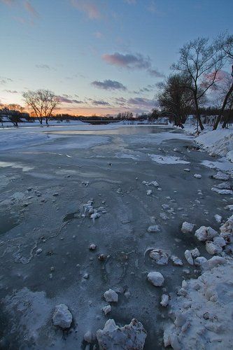 зима на закате