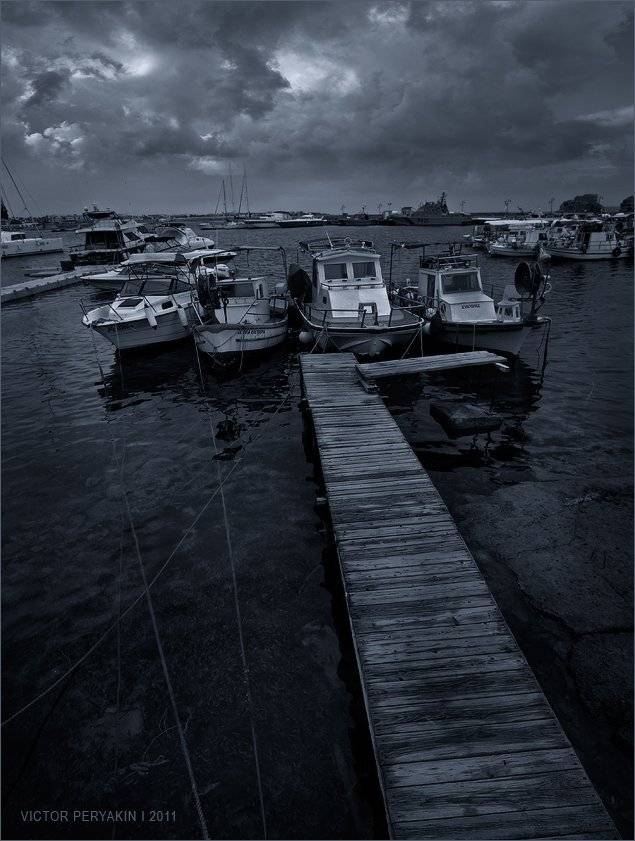 городок, пафос, кипр, пристань, море, катера, кораблики, пирс, Виктор Перякин