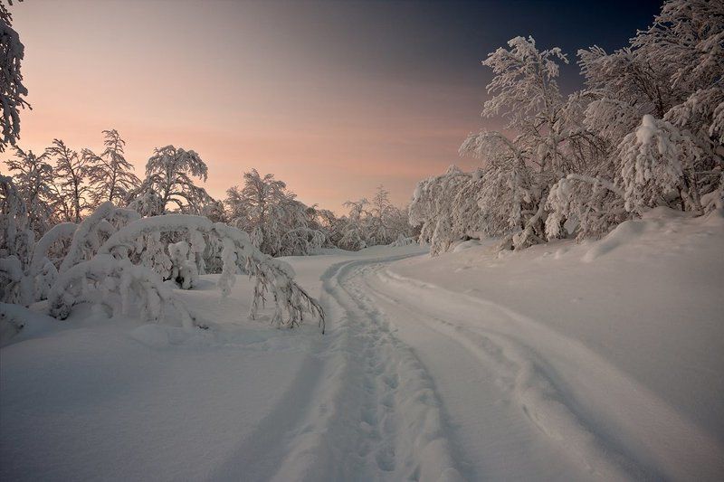 кольский, полуостров, зима ***По заснеженной дороге*** фото превью