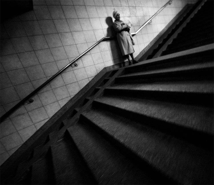 киев, город, подземка, люди, чб, Piligrim