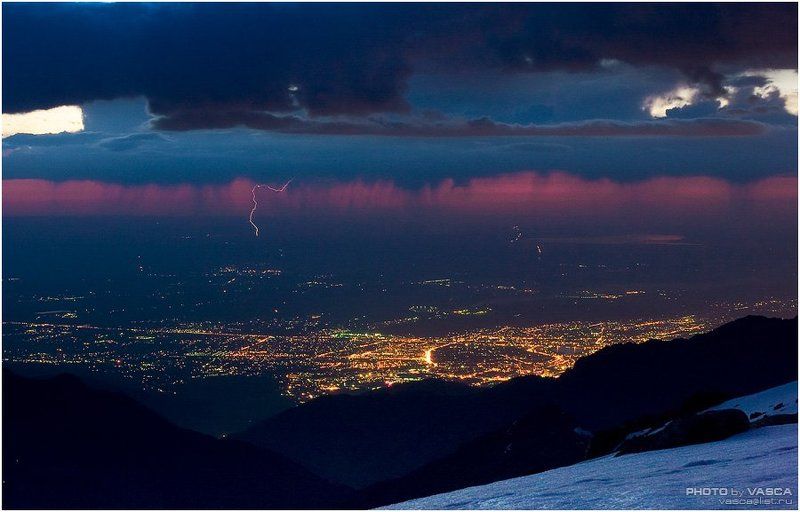молния, огни, города, алматы, almaty, kazakhstan, photo, safari Электричество фото превью