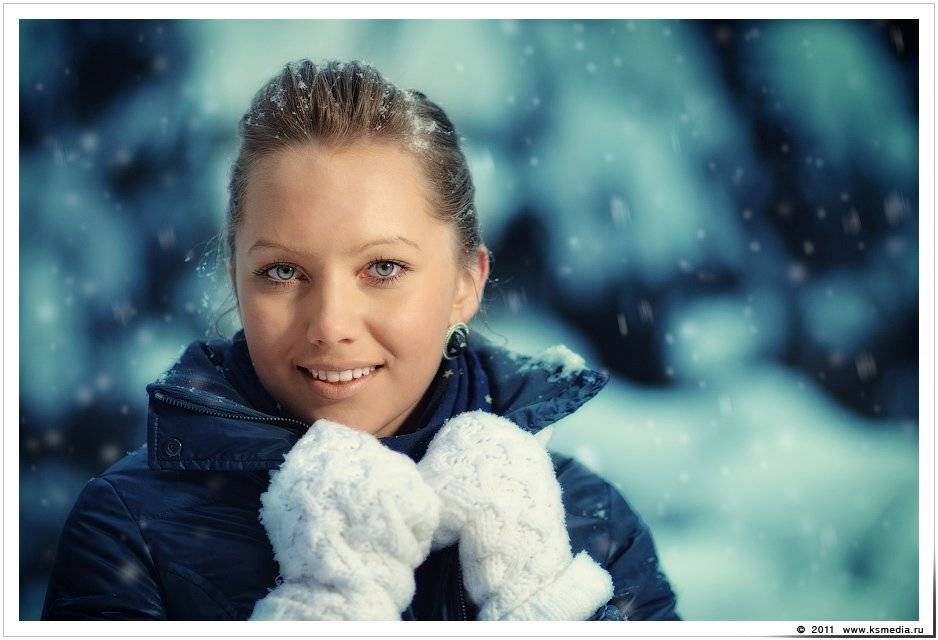 зима, снег, лес, девушка, красивая, snow, girl, Sergey Kalabushkin