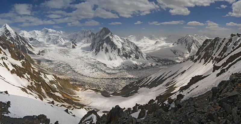 поход, памир 2010, вид с перевала летавето на лед гандо Такой разный Памир фото превью