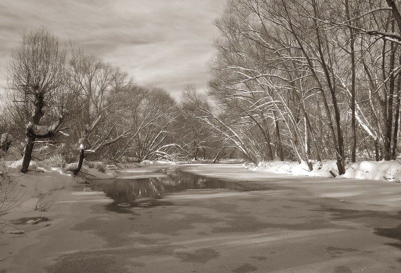 Зимняя река. фото превью