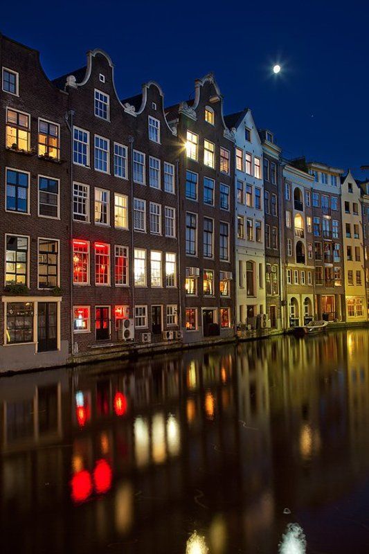 amsterdam, night, reflections, windows Lights of Amsterdam фото превью