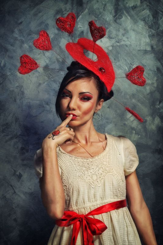 студия, портрет, девушка, модель, валентинка Такая вот валентинка :) фото превью