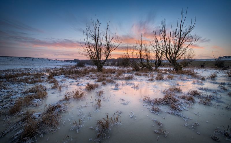 wintertime, poland, pond, sunset, lovepeaceandrockandroll Old Pond фото превью