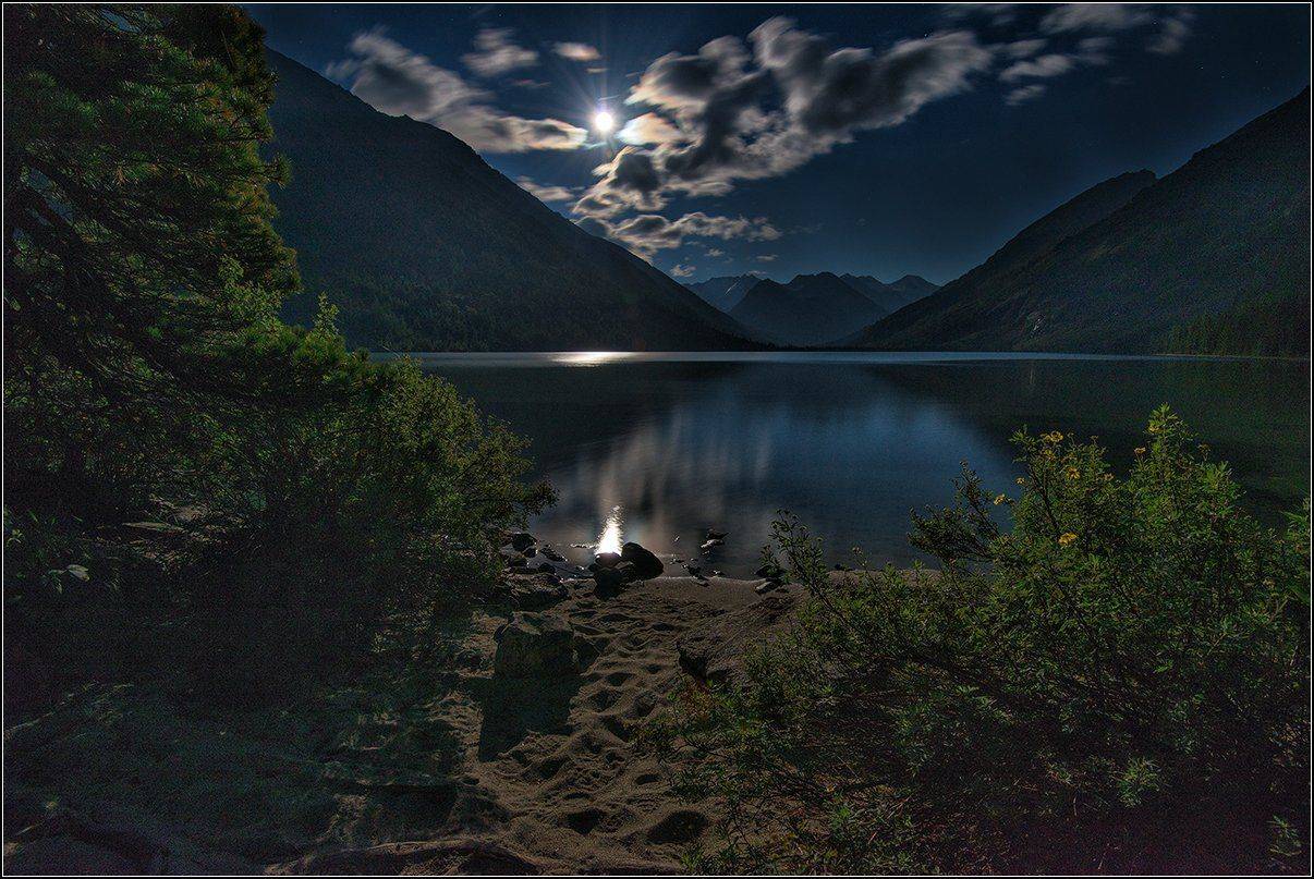 алтай. катунский хр., ночь. оз.ср.мультинское, АНАТОЛИЙ ДОВЫДЕНКО