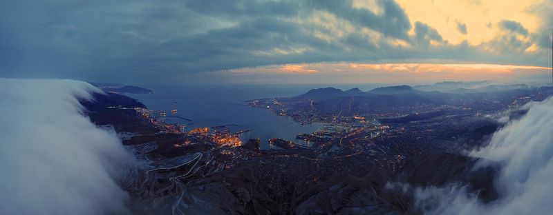 новороссийск, норд-ост, ветер, стихия, аэрофотосъемка.  Под ударом стихии фото превью