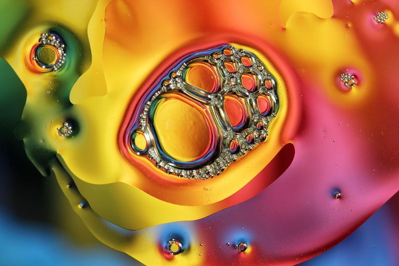 абстракция, цвет, форма, вода, капли  фото превью