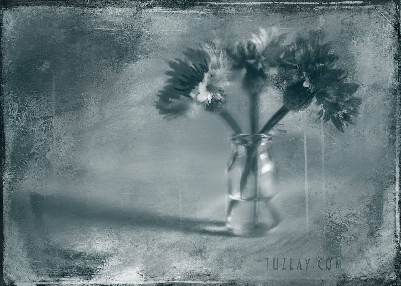 васильки, флакон, пузырёк, стилизация, Владимир Тузлай