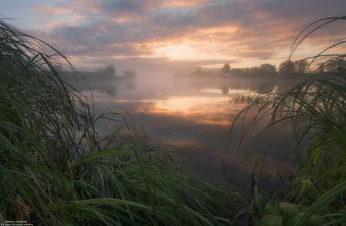 Красивый рассвет.