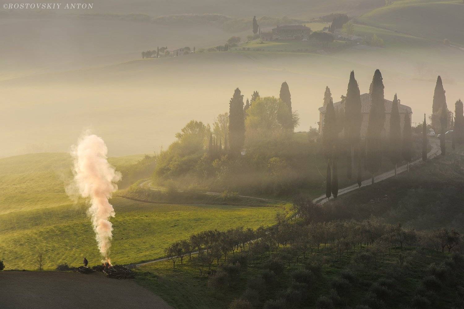 Тоскана, фототур в тоскану, Италия, фототур в Италия, Рассвет, Туман, утро, Tuscany landscape, Tuscany, Italy, Антон Ростовский