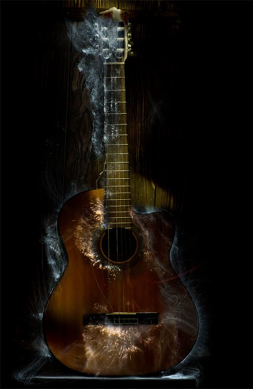 сетоваякисть, световая, кисть, light painting, light brush, lightbrush Один день из жизни старой гитары фото превью