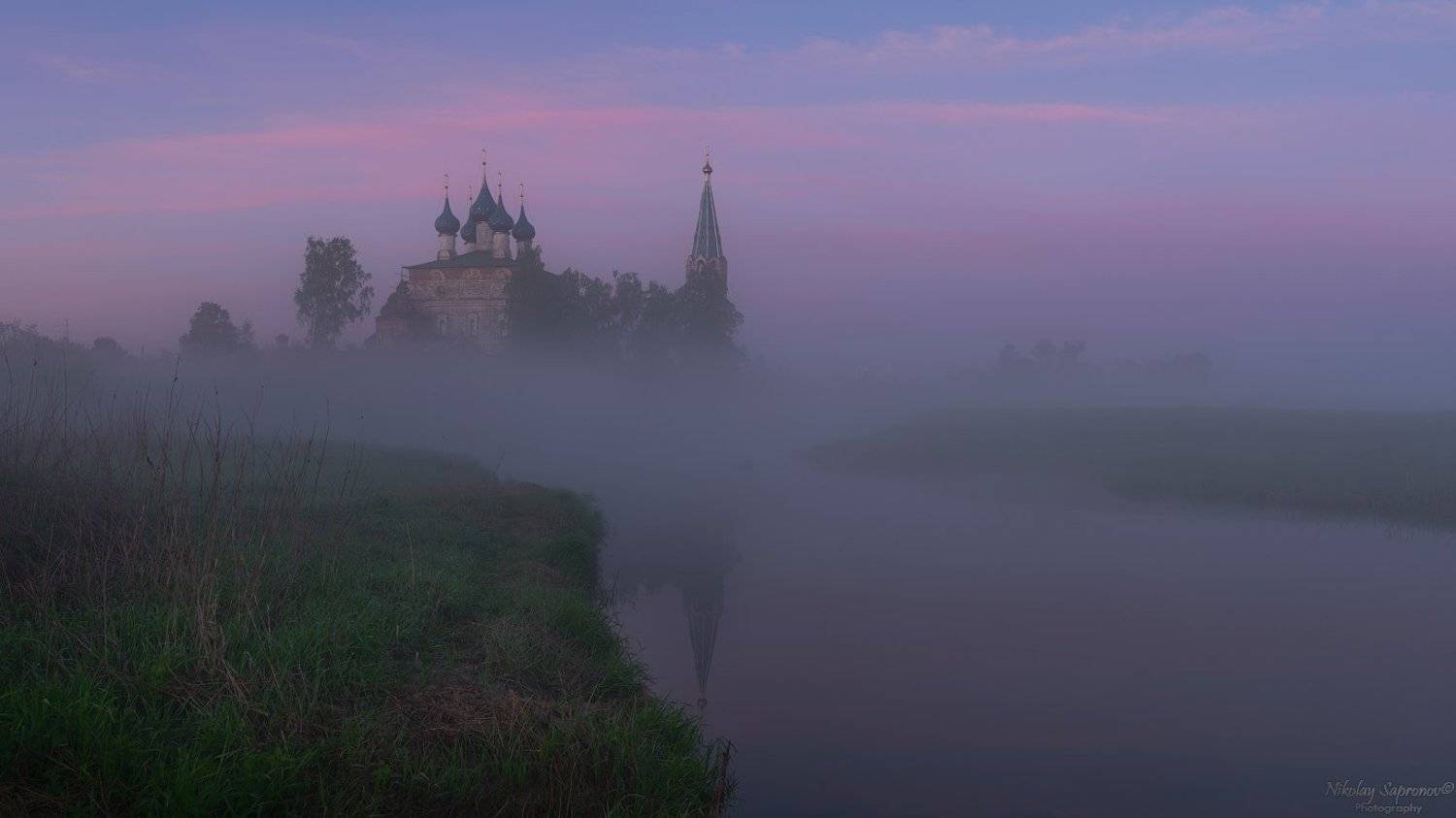 дунилово, ивановская область, шуйский район, благовещенский, благовещенский собор, монастырь, теза, утро, рассвет, сумерки, Николай Сапронов