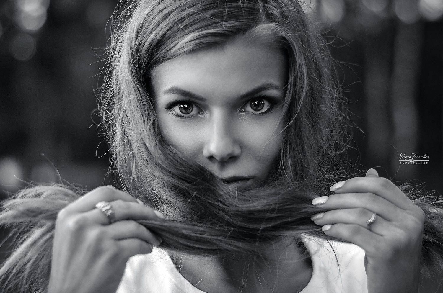 портрет, черно-белое, модель, Сергей Томашев