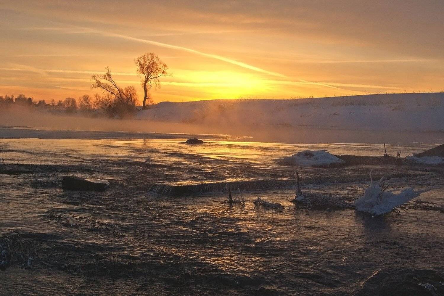 утро весна природа пейзаж якшино река упа, Михаил Агеев