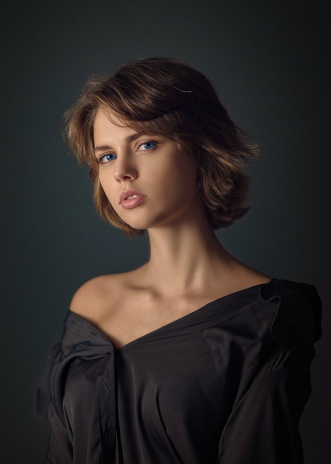 девушка, молодая, красивая, лицо, портрет, взгляд, красота, студийный свет, постоянный свет, Евгений Сибиряев