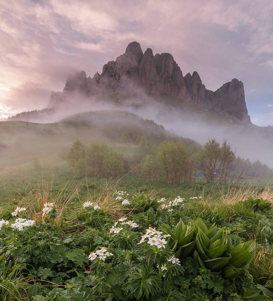 западный кавказ большой тхач облака вечер июнь лето, Николай Мысливцев