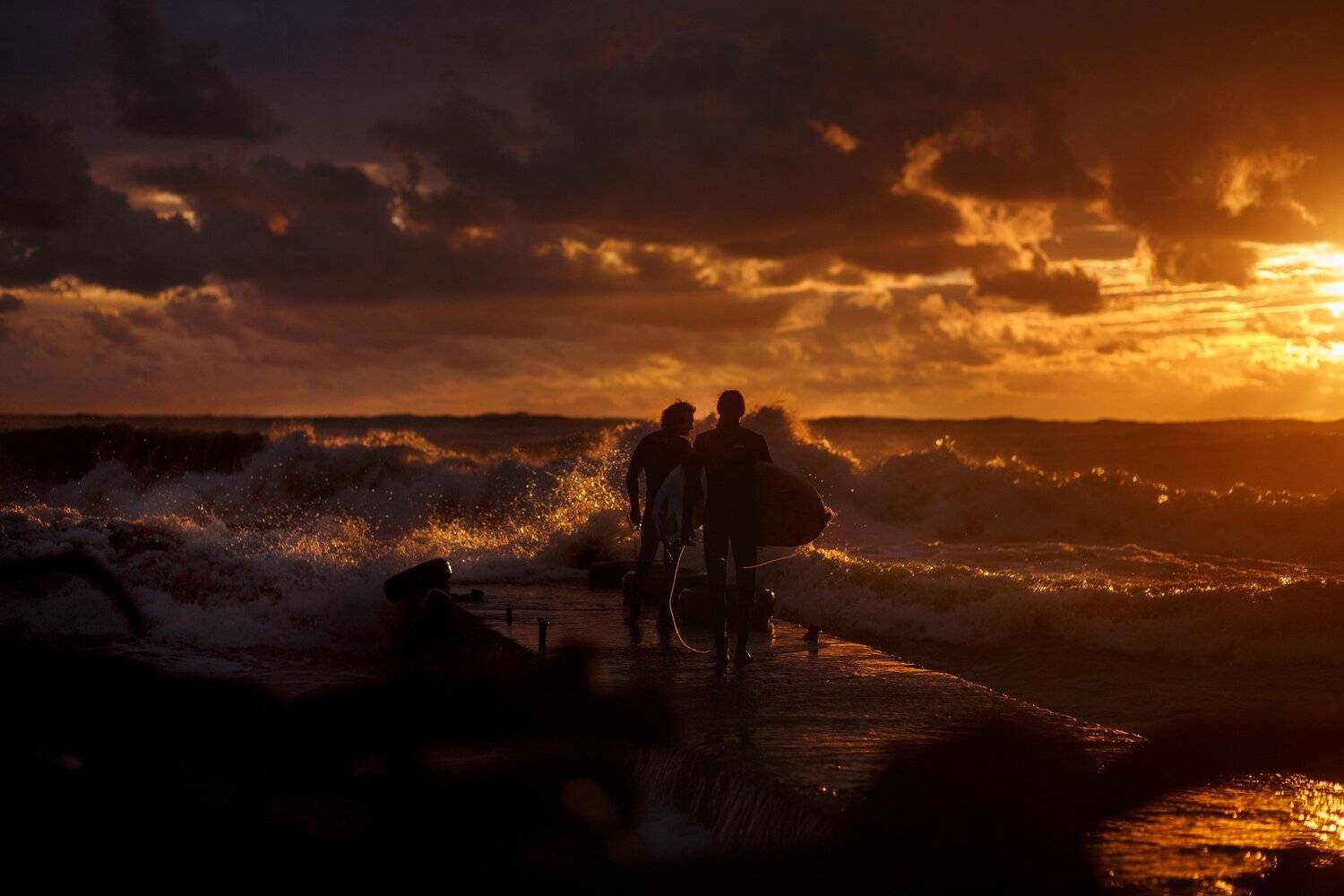 море шторм волна серфинг закат, Наталья Санникова