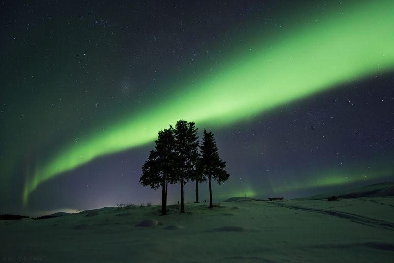 кольский полуостров, мурманская область, полярное сияние, северное сияние, ночная фотография  5 сестёр фото превью