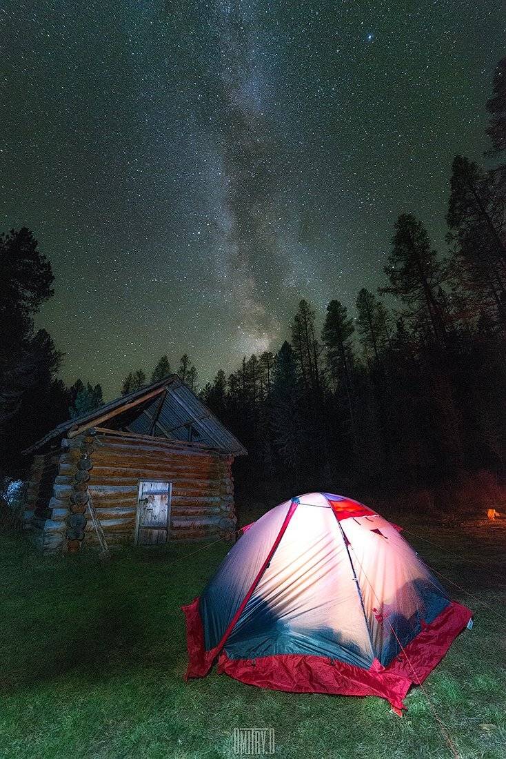 алтай, млечный путь, изба, ночь, звезды, палатка,, Дмитрий Доронин