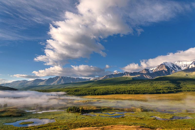 горы, туман, озеро, рассвет, восход, алтай, ештыкель, mountains, fog, lake, dawn, sunrise, altai Туман клубится... фото превью