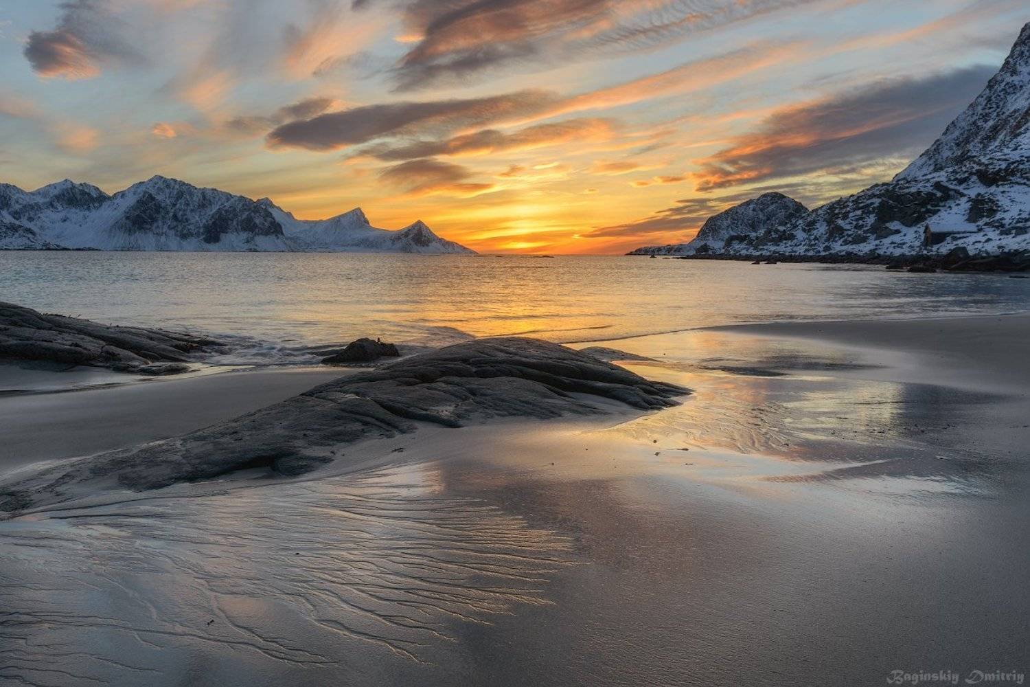закат, пляж, норвегия, Dmitriy  Baginskiy