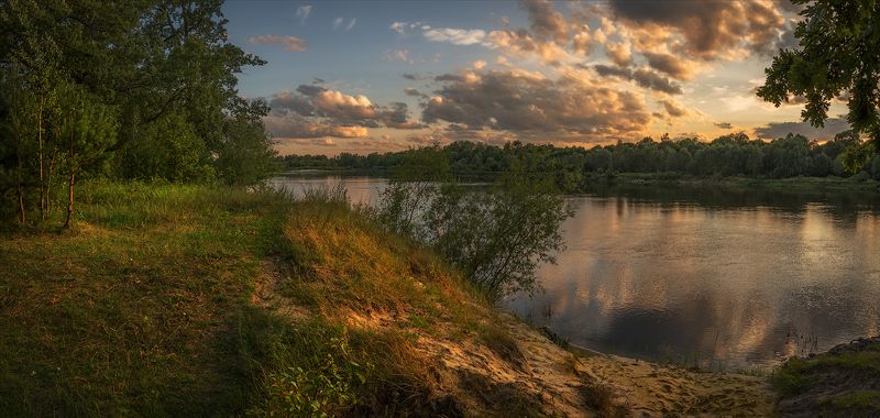 золотые пески беларусь сож река вечер берег облака  фото превью