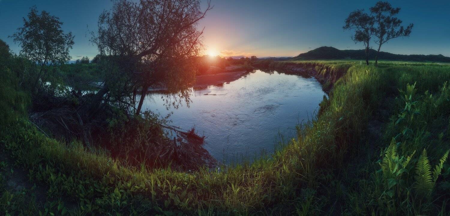 панорама, лето, закат, вечер, Андрей Кровлин