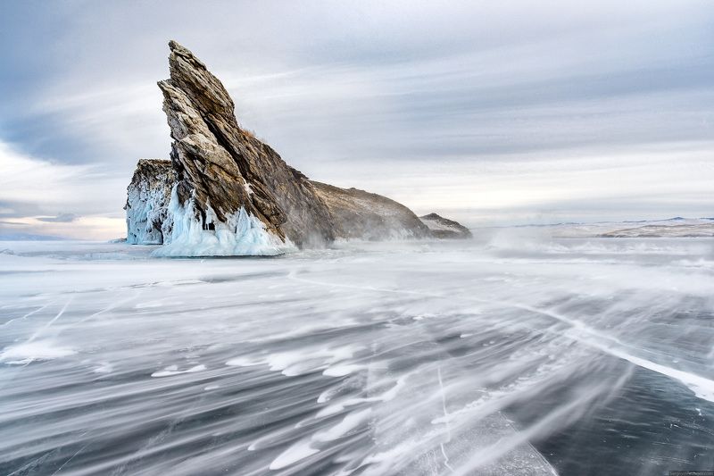 Байкал, Огой, зима, лёд, метель Метель 2 фото превью