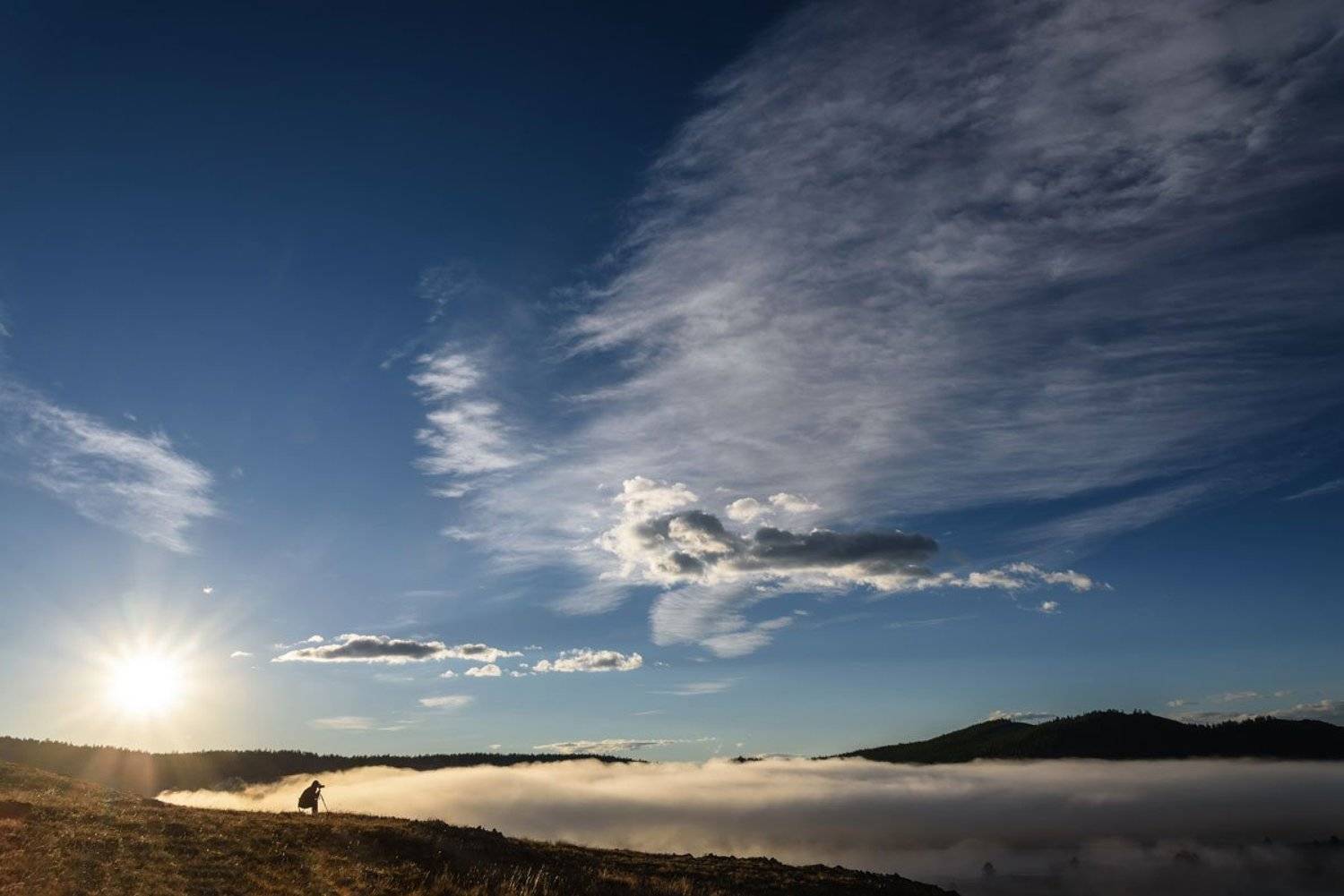 горы, туман, озеро, рассвет, восход, алтай, ештыкель, джангысколь, mountains, fog, lake, dawn, sunrise, altai, Iri_sha