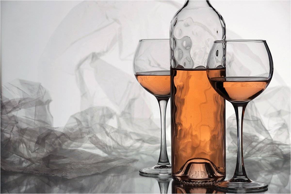 натюрморт, бокал, бутылка, вино, розовое вино,, Victor Pechenev