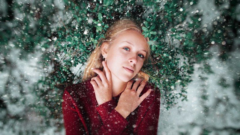 art,девушка ,снег,girl Настя фото превью