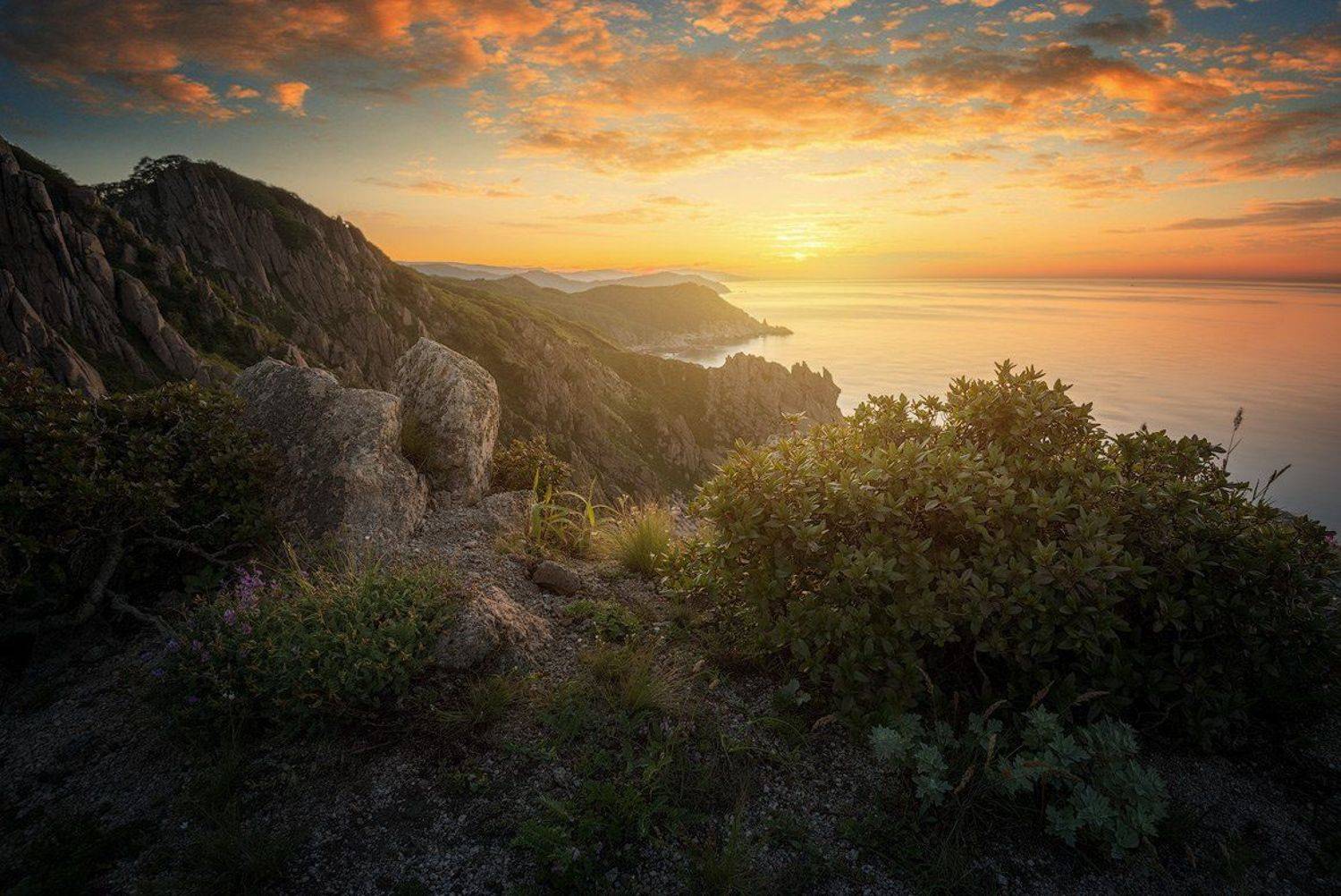 приморский край, море, солнце, рассвет, море, побережье, Сорокин Алексей