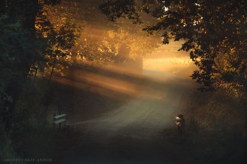 на восходе в Тоскане