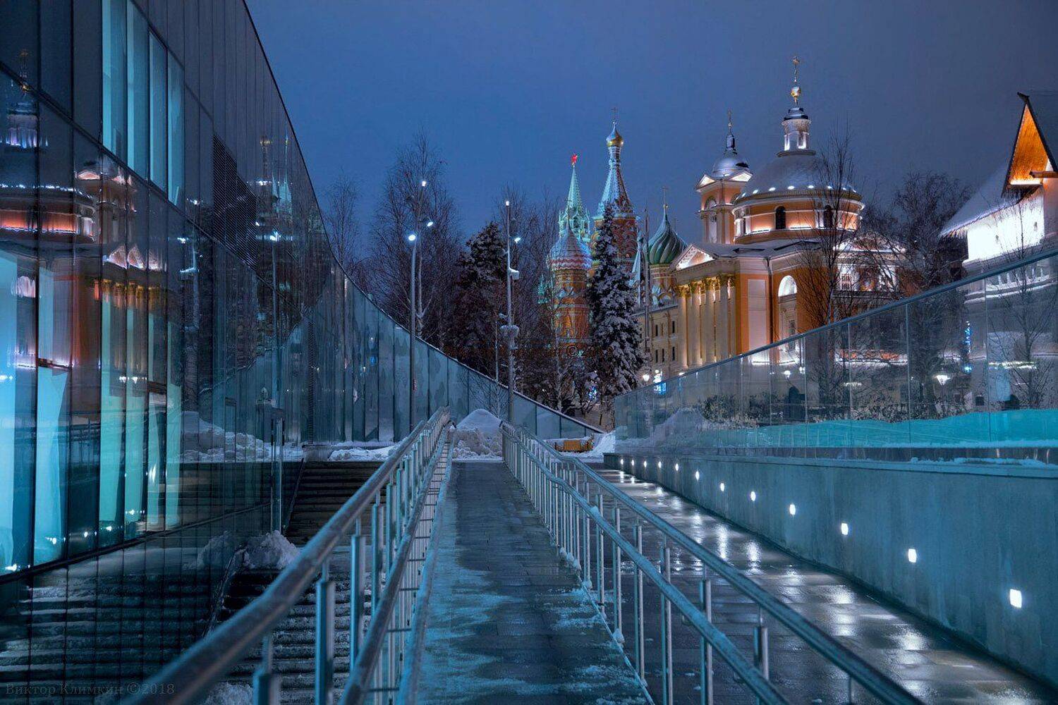 москва, варварка, зарядье, кремль, собор, храм, зима, вечер, Виктор Климкин