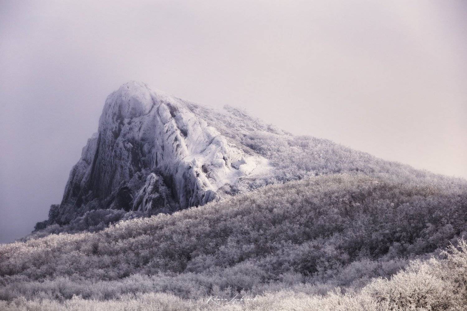 крым, гора, снег, лес, зима, пейзаж, холодно, скала, природа, роман любимский, Роман Любимский