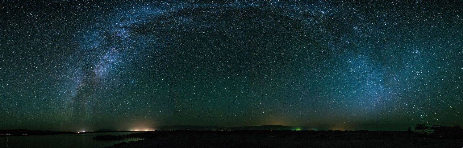 природа, пейзаж, ночь, озеро, звезды, Василий Шумкин