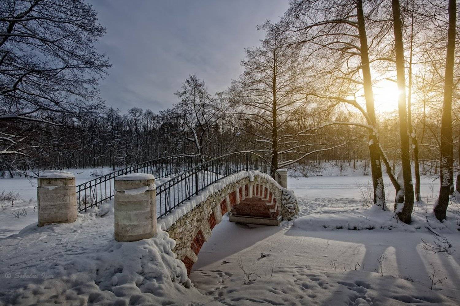 кузьминки, москва, зима, мост, kuzminki, moscow, winter, bridge, Соболев Игорь