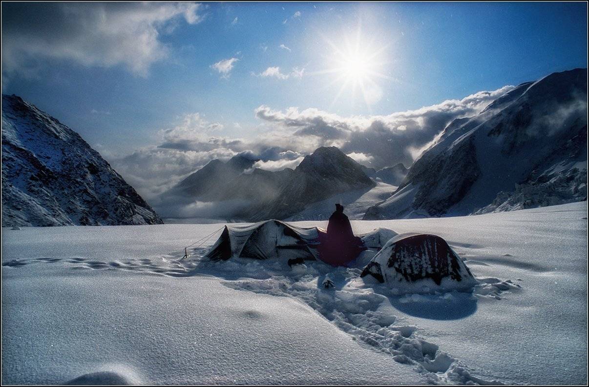 алтай, утро, г.белуха, август, скан с плёнки-2008 г., АНАТОЛИЙ ДОВЫДЕНКО