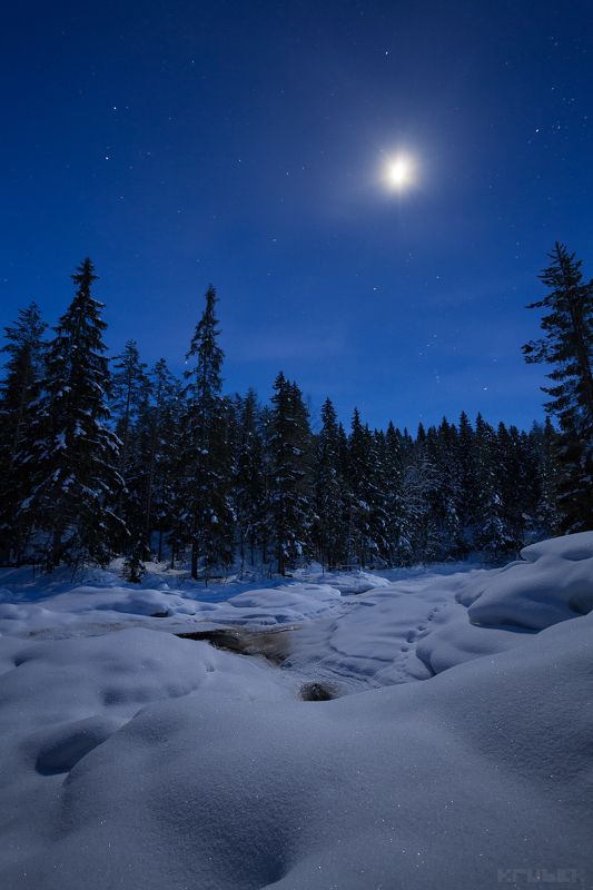 карелия, рускеала, тохмайоки, ночь, зима Звёздная россыпь фото превью