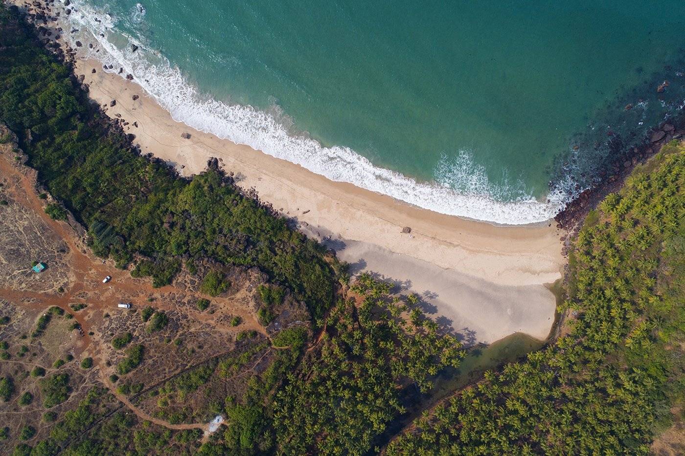 Goa, aerial, kobo de rama, beach, jade bowl, India,, Борис Резванцев