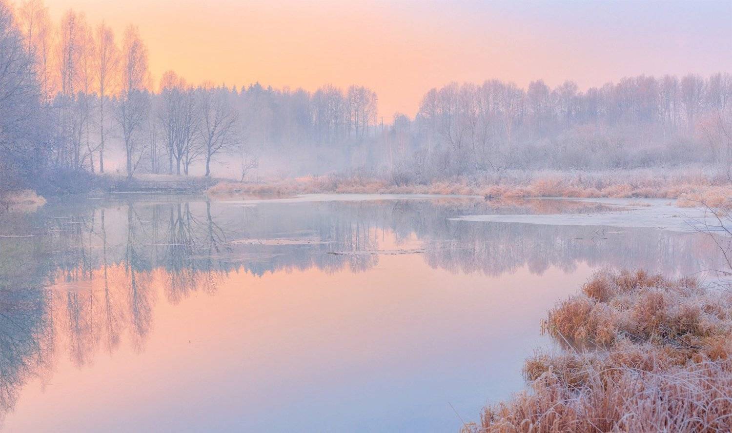 утро, рассвет, река, воря, Виктор Климкин