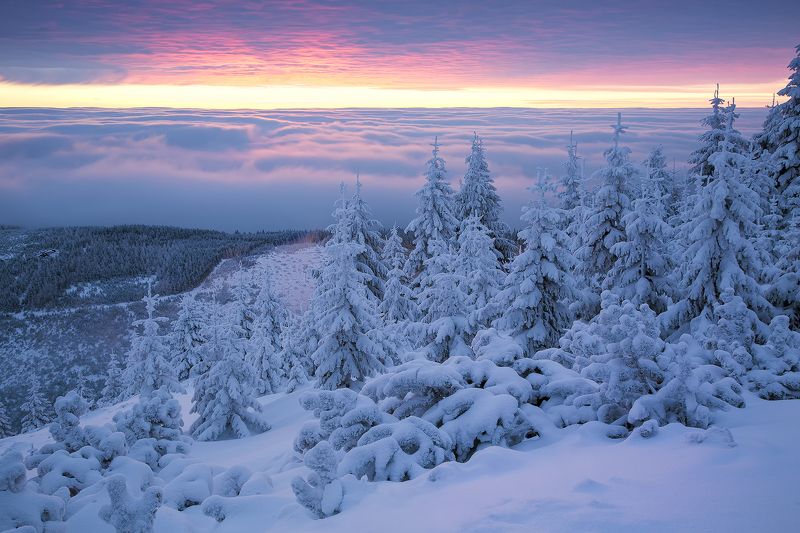 giant, mountains, sunrise, clouds Giant Mountains фото превью