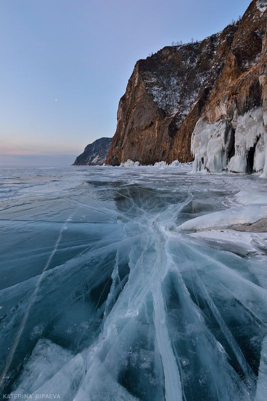 байкал, пейзаж, зима, лёд Разлом фото превью