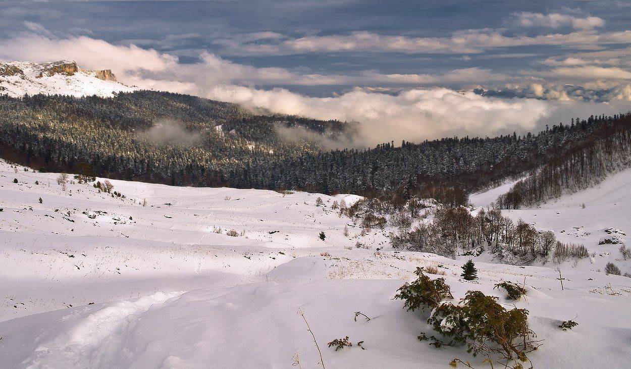 горы, кавказ, лаго-наки, зима, гузерипль, Фёдор