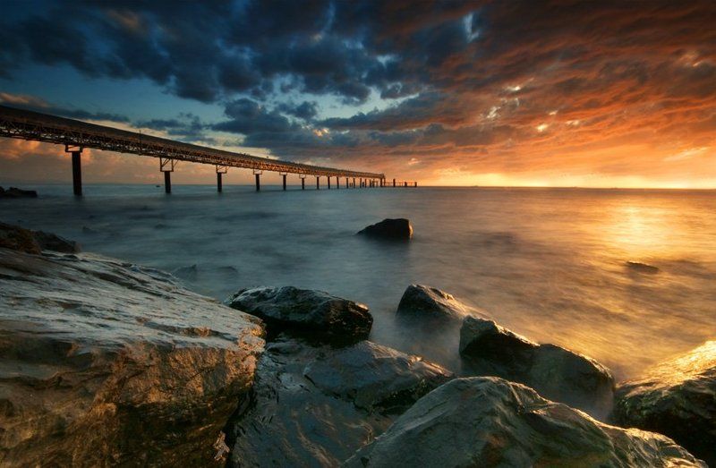 long exposure, sea the gate of sea фото превью