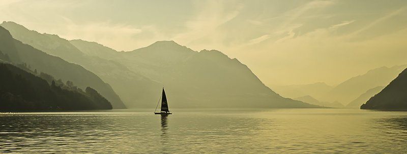 швейцария, озеро, парус, цвет На вкус и цвет... фото превью
