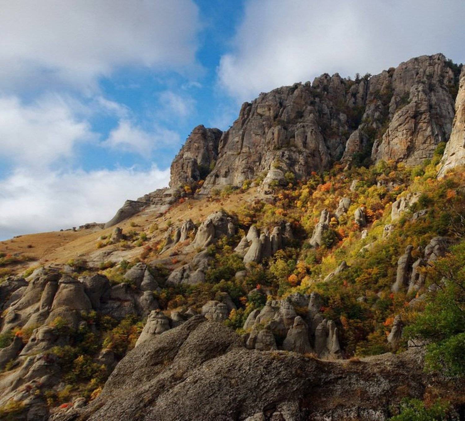 крым, небо, облака, горы,  пейзаж, природа, красота, свет, цвет, украина, камни, скалы, демирджи, осень,, Сергей Шульга